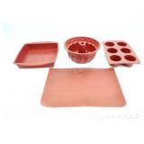 Red Silicone Cake and Muffin Baking Set
