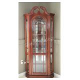 Traditional Style Cherry Finish Display Cabinet
