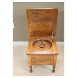 Antique Oak Commode with Cover Lid