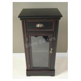 Painted Black Wood Small 34" Side Accent Cabinet