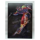 Terry Rose Vertical Drop Skiing Framed Poster