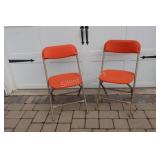Samsonite Set of Two Ornage Folding Chairs