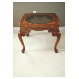 Classic Side Wood Frame & Glass Top Table