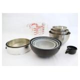 Mixing Bowls, Measuring Cups and Cake Pans