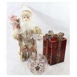 Large Santa Claus, Stain Glass Candle Gift Box