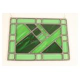 Shades of Green Textured Stained Glass Pane