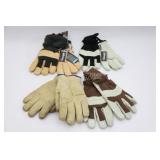 4 Sets of Leather Work Gloves - XL.