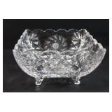 Large Footed Heavy Crystal Square Display Bowl