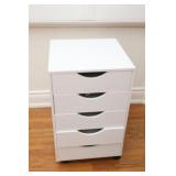 5 Drawer Laminate Side Table on Casters