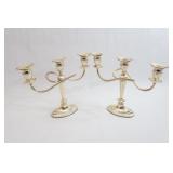 Set of Silver Plate Candlebrae Pair