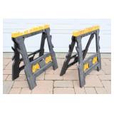 Plastic Saw Horse Stands - 1 of 2 Yellow Sets