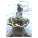 Large 2PC Concrete Bird Bath Planter