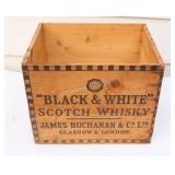 Black & White Scotch Whisky Wooden Crate