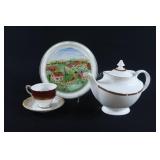 Tea Pot w Villeroy & Boch Plate & Tea Cup