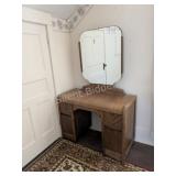 Mid Century Waterfall Vanity w Mirror