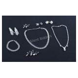 Vintage Clear Rhinestone Necklaces & Earrings