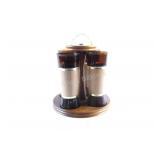 Set of Vintage Siesta Ware Caddy & Glass Tumblers