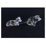 Cristal Germany "Cow" & "Pig" Figurines