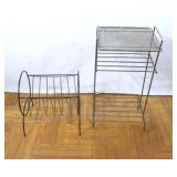 VTG Metal Magazine Holder & Side Table
