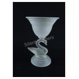 MURANO, Frosted Swan Open Pedestal Dish