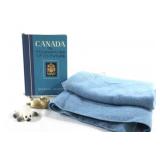 Canada Book, Fur & Resin Seals, Wool Blanket