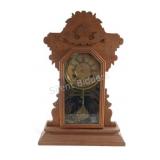 Gingerbread Waterbury Mantel Clock w Key & Pendlum