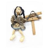 Antique Paper Mache Crafted Marionette Puppet