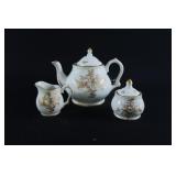 BIRKS, Hand Painted France Tea Pot, Sugar & Sugar