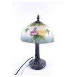 Hand Painted Frosted Floral Vanity Lamp