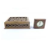 Seth Thomas Alarm Clock w Cut Out Jewelry Box