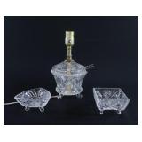 Star of David Footed Vanity Lamp w Candy Dishes