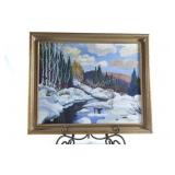 Marian Fax, Winter Landscape Original Signed Art