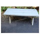 Wooden Three Board Painted Bench