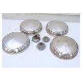 4 X Dog Dish Hub Caps 9" w Assorted Gas Caps