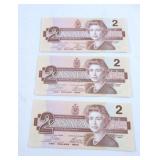 1986 Canadian Dollar Bank Notes
