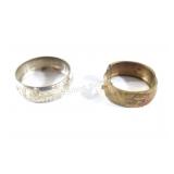 Brass & SIlver Tone Etched Bangles