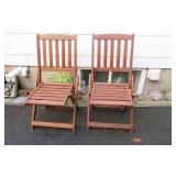 Vintage Folding Wood Frame Garden Chairs