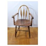 Carved Low Back Arrow Arm Chair