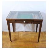 Hand Crafted Display Table w Pull Out Drawer