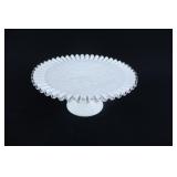 Fenton Silverware Crimped Milk Glass Cake Plate
