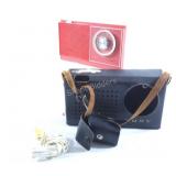 SONY 6 Transistor Radio w Leather Cover Case