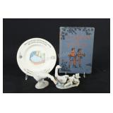 Wedgwood Plate, Lladro Duck Figurines & Book