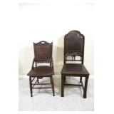 Antique Leather & Punch & Leather Side Chairs