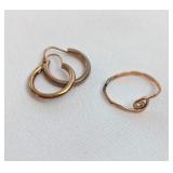 10K Yellow Gold Hoop Earrings & Ring