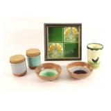 Tile Artwork, Dipping Bowls, Lidded Canisters &Cup