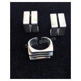 Sterling Silver Ring & Earrings