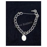 Sterling Silver Charm Bracelet w Single Charm