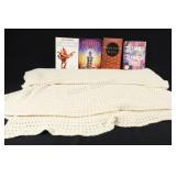 Crocheted Throw Blanket w Charra System Books