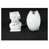 Beethoven Candle Holder Bust & Bone China Vase