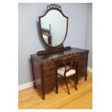 Victorian Mahogany Vanity & Mirror
